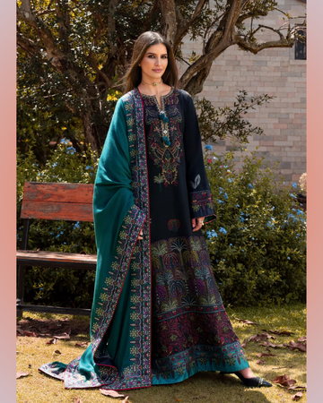 AS-U-0021 |Mushq Dhanak Luxury Embroidered Winter 3 PC|UNSTITCHED