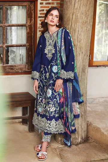 AS-U-0035 |MUHSQ -Premium Unstitched Dhanak Embroidered with Printed Shawls Suit|UNSTITCHED.