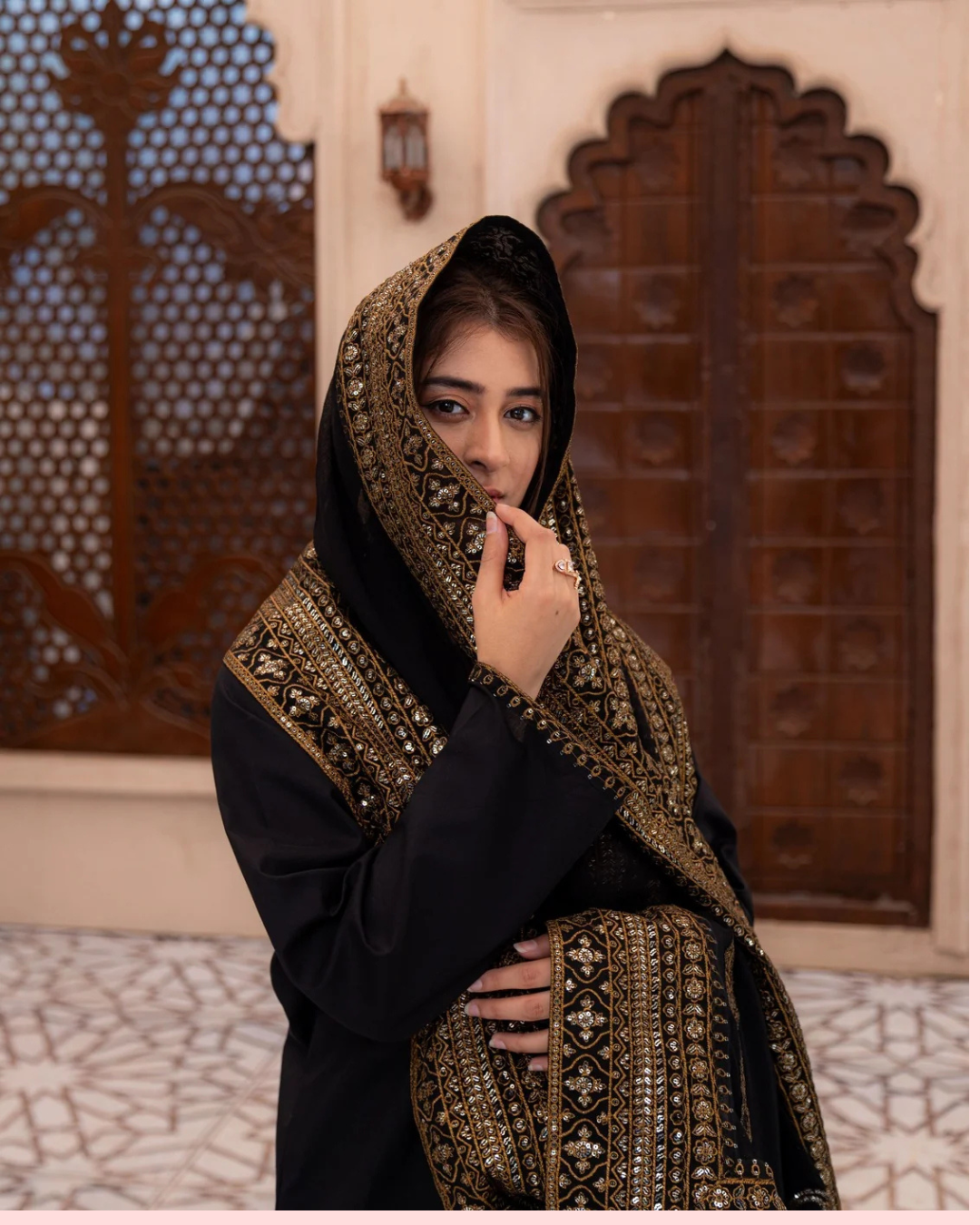 AS-U-0018 |Black Dhanak Luxury Embroidered| Unstitched  3PC