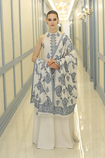 AS-U-0040 |Bareeze karandi Luxury Embroidered Winter 3 Piece Dress | UNSTITCHED.
