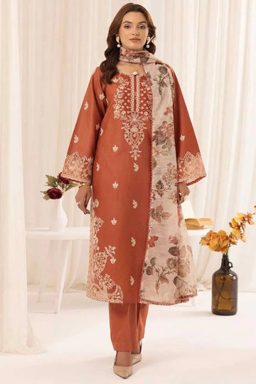 AS-U-0047 |Mohagni✦-Premium Unstitched Dhanak Embroidered with Printed Shawls 3pc| UNSTITCHED.