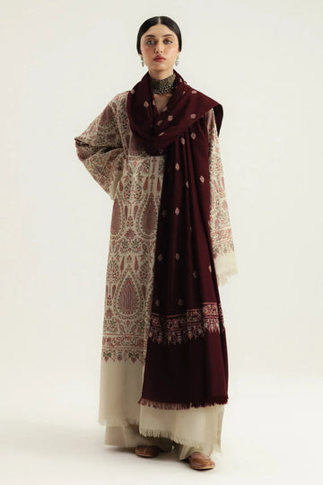AS-U-0024 |Zara By Shah Jahan -Premium Unstitched Dhanak Embroidered with Dhanak Embroidery Shawl|UNSTITCHED