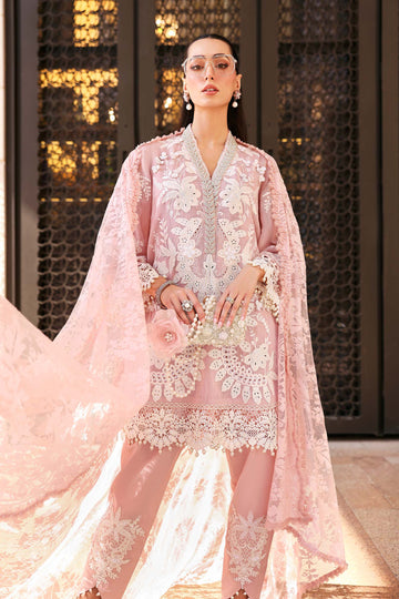 AS-U-0008|MARIA.B 3PC DHANAK FABRIC EMBROIDERED SHIRT WITH PRINTED SHAWL AND TROUSER|UNSTITCHED