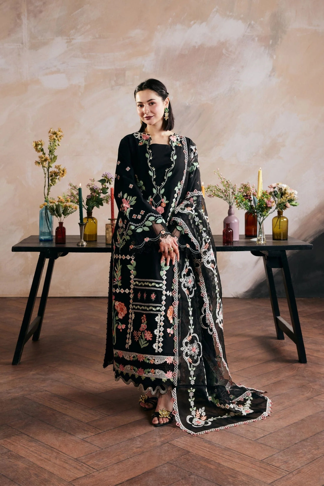 AS-U-0003 |MARYAM - 3PC DHANAK FABRIC EMBROIDERED| UNSTICHED