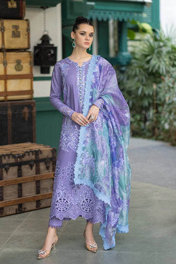 AS-U-0045 |MUSHQ 3PC DHANAK FABRIC EMBROIDERED SHIRT WITH DHANAK PRINTED SHAWL AND TROUSER| UNSTITCHED.