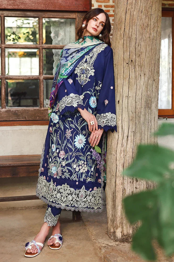 AS-U-0035 |MUHSQ -Premium Unstitched Dhanak Embroidered with Printed Shawls Suit|UNSTITCHED.