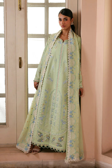 AS-U-0009|ZIVA - 3PC DHANAK FABRIC EMBROIDERED SHIRT WITH DHANAK EMBROIDERED SHAWL AND TROUSER| UNSTITCHED