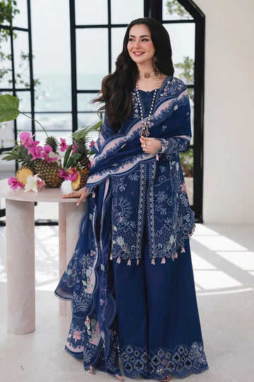 AS-U-0016|QALAMKAR - 3PC DHANAK FABRIC EMBROIDERED SHIRT WITH DHANAK EMBROIDERED DUPATTA AND TROUSER|UNSTITCHED